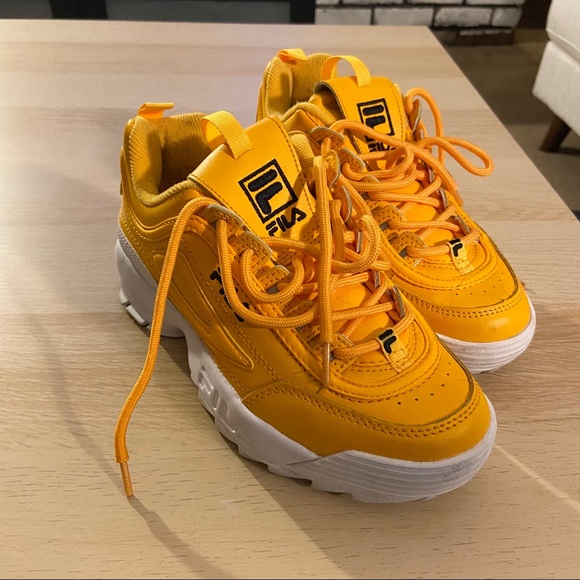 yellow fila shoes